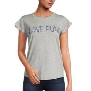 Net Zadig & Voltaire Women’s Love Punk Baby Blue Barbed Wire Embroidered Tee XS